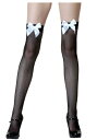 ブラック Fishnet / ホワイト Bow Thigh Highs | コスプレ 衣装 仮装 小道具 おもしろい イベント パーティ 発表会 デコレーション リボン アクセサリー メンズ レディース 子供 おしゃれ かわいい ギフト プレゼント