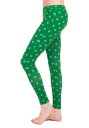 Tipsy Elves Womens Shamrock Leggings | コスプレ 衣装 仮装 小道具 おもしろい イベント パーティ 発表会 デコレーション リボン アクセサリー メンズ レディース 子供 おしゃれ かわいい ギフト プレゼント