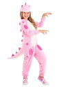 Pink 恐竜 Onesie for 女の子s | 子供 こども コスプレ 衣装 仮装 かわいい イベント 飾り おもしろ 学芸会 発表会 オシャレ ハロウイン...