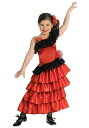 Girls Spanish Flamenco Dancer コスチューム | 子供 こども コスプレ 衣装 仮装 かわいい イベント 飾り おもしろ 学芸会 発表会 オシャレ ハロウイン パーティ カワイイ 小学生 キッズ ギフト プレゼント
