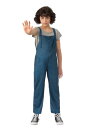 チャイルド Stranger Things Eleven Overalls コスチューム | 子供 こども コスプレ 衣装 仮装 かわいい イベント 飾り おもしろ 学芸会 発表会 オシャレ ハロウイン パーティ カワイイ 小学生 キッズ ギフト プレゼント(3)