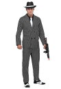 Men's Wide Pin Stripe Gangster コスチューム メンズ コスプレ 衣装 男性 仮装 男性用 イベント パーティ 学芸会 ギフト プレゼント(3)