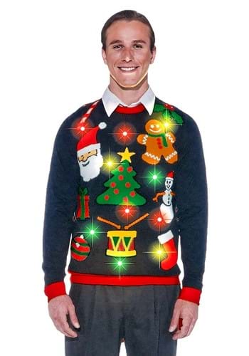 Everything Christmas Lighted Ugly Xmas Sweater メンズ コスプレ 衣装 男性 仮装 男性用 イベント パーティ 学芸会 クリスマス ギフト クリスマスギフト