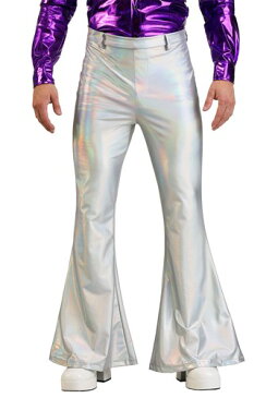 Men's Holographic 大きいサイズ ディスコ Pants | コスプレ 衣装 仮装 小道具 おもしろい イベント パーティ 発表会 デコレーション リボン アクセサリー メンズ レディース 子供 おしゃれ かわいい ギフト プレゼント