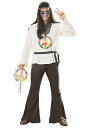 大人用 Groovy Hippie コスチューム メンズ コスプレ 衣装 男性 仮装 男性用 イベント パーティ 学芸会 ギフト プレゼント