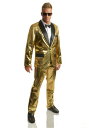 Men's Gold ディスコ Ball Tuxedo コスチューム メンズ コスプレ 衣装 男性 仮装 男性用 イベント パーティ 学芸会 ギフト プレゼント