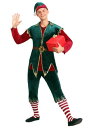 Men's デラックス Holiday Elf コスチューム メンズ コスプレ 衣装 男性 仮装 男性用 イベント パーティ 学芸会 ギフト プレゼント