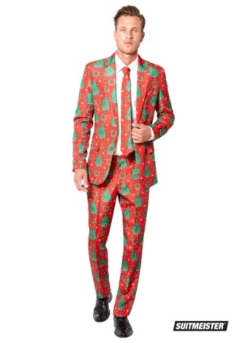 Men's レッド Christmas Trees Suitmeister Suit メンズ コスプレ 衣装 男性 仮装 男性用 イベント パーティ 学芸会 クリスマス ギフト クリスマスギフト