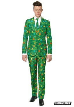 ＼20日 5%OFF & P2倍／Green Christmas Tree Men's Suitmeister Suit メンズ コスプレ 衣装 男性 仮装 男性用 イベント パーティ 学芸会 クリスマス ギフト クリスマスギフト