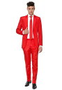 Mens Suitmeister Solid レッド Suit | メンズ コスプレ 衣装 大人 男性 仮装 おしゃれ かっこいい イベント 飾り おもしろ 披露宴 オシャレ ハロウイン パーティ 忘年会 ギフト プレゼント