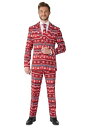 Suitmeister レッド Nordic Pixel Suit | メンズ コスプレ 衣装 大人 男性 仮装 おしゃれ かっこいい イベント 飾り おもしろ...