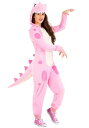 Pink 恐竜 Onesie for Women | レディース コスプレ 衣装 大人 女性 仮装 可愛い セクシー カワイイ おしゃれ かわいい イベント 飾...