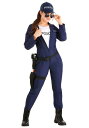 Women's 大きいサイズ Tactical Cop Jumpsuit コスチューム | レディース コスプレ 衣装 大人 女性 仮装 可愛い セクシー カワイイ おしゃれ かわいい イベント 飾り おもしろ 宴会 オシャレ ハロウイン パーティ 忘年会 ギフト プレゼント 1