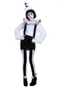 Women's Vintage Pierrot ピエロ コスチューム レディース コスプレ 衣装 女性 仮装 女性用 イベント パーティ 学芸会 ギフト プレゼント