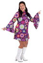 Groovy Flower Power 大きいサイズ コスチューム for Women | レディース コスプレ 衣装 大人 女性 仮装 可愛い セクシー カワイイ おしゃれ かわいい イベント 飾り おもしろ 宴会 オシャレ ハロウイン パーティ 忘年会 ギフト プレゼント