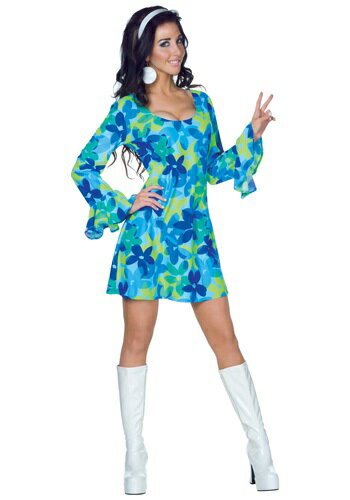 1970年代 Wild Flower Dress コスチューム レディース コスプレ 衣装 女性 仮装 女性用 イベント パーティ 学芸会 ギフト プレゼント