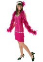 Fuchsia フラッパー Dress コスチューム レディース コスプレ 衣装 女性 仮装 女性用 イベント パーティ 学芸会 ギフト プレゼント