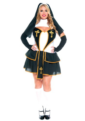 ＼1日 全品P5倍／Women's 大きいサイズ Flirty Nun コスチューム レディース コスプレ 衣装 女性 仮装 女性用 イベント パーティ 学芸会 ギフト プレゼント