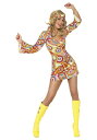 1960s Paisley Hippie コスチューム レディース コスプレ 衣装 女性 仮装 女性用 イベント パーティ 学芸会 ギフト プレゼント