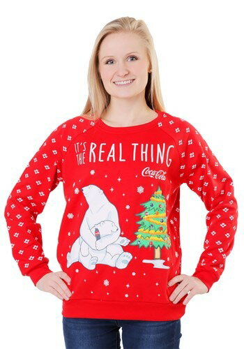 Coca Cola Polar Bear Light Up Womens Sweatshirt レディース コスプレ 衣装 女性 仮装 女性用 イベント パーティ 学芸会 ギフト プレゼント