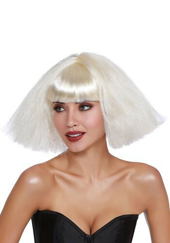 ホワイト Crimped Wedge Bob ウィッグ ハロウィン コスプレ 衣装 仮装 小道具 おもしろい イベント パ..