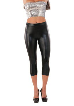 Women's ブラック Metallic Sheen Leggings ハロウィン コスプレ 衣装 仮装 小道具 おもしろい イベント パーティ ハロウィーン 学芸会 学園祭 学芸会 ショー お遊戯会 二次会 忘年会 新年会 歓迎会 送迎会 出し物 余興 誕生日 発表会 バレンタイン ホワイトデー