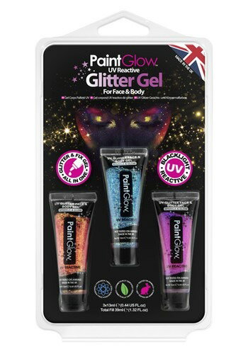Neon UV Glitter Gel Set ハロウィン コスプレ 衣装 仮装 小道具 おもしろい イベント パーティ ハロウ..