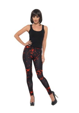 Women's ブラック Blood Splatteレッド Leggings ハロウィン コスプレ 衣装 仮装 小道具 おもしろい イベント パーティ ハロウィーン 学芸会 学園祭 学芸会 ショー お遊戯会 二次会 忘年会 新年会 歓迎会 送迎会 出し物 余興 誕生日 発表会 バレンタイン ホワイトデー