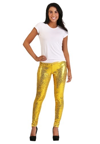 Tipsy Elves Gold Sequin Women's Leggings ハロウィン コスプレ 衣装 仮装 小道具 おもしろい イベント パーティ ハロウィーン 学芸会 学園祭 学芸会 ショー お遊戯会 二次会 忘年会 新年会 歓迎会 送迎会 出し物 余興 誕生日 発表会 バレンタイン ホワイトデー