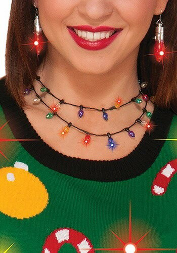Christmas Lights Necklace | コスプレ 衣装 仮装 小道具 おもしろい イベント パーティ 発表会 デコレーション リボン アクセサリ...