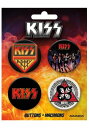 4-Pack Set of KISS Buttons ハロウィン コスプレ 衣装 仮装 小道具 おもしろい イベント パーティ ハロウィーン 学芸会 学園祭 学芸会 ショー お遊戯会 二次会 忘年会 新年会 歓迎会 送迎会 出し物 余興 誕生日 発表会 バレンタイン ホワイトデー