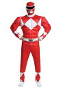 Power Rangers レッド Ranger Men's Muscle コスチューム ハロウィン メンズ コスプレ 衣装 男性 仮装 男性用 イベント パーティ ハロウィーン 学芸会