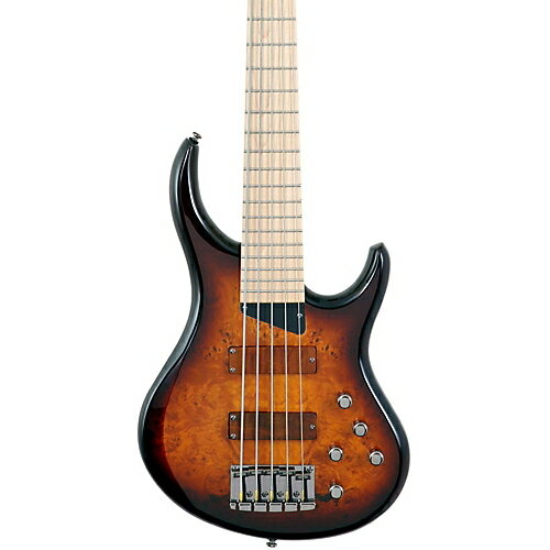 FEATURES35"""" scale24 medium jumbo fretsZero fret 1-3/4"""" wideOne-piece neck with satin polyester finishCarved mahogany body with maple burl topAvailable in fretless or left-handed modelsMTD active wood covered soap bar pickups.Shielded electronics compartmentMTD quick release bridge 3/4""""Double acting truss rodControls are volume blend treble midrange bassBuzz Feiten Tuning System