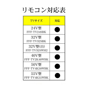 テレビリモコンIRIE(アイリー)専用純正品24V型32V型40V型43型50V型55V型FFF-TVシリーズ対応FFF-TV-REMOTECONTROL