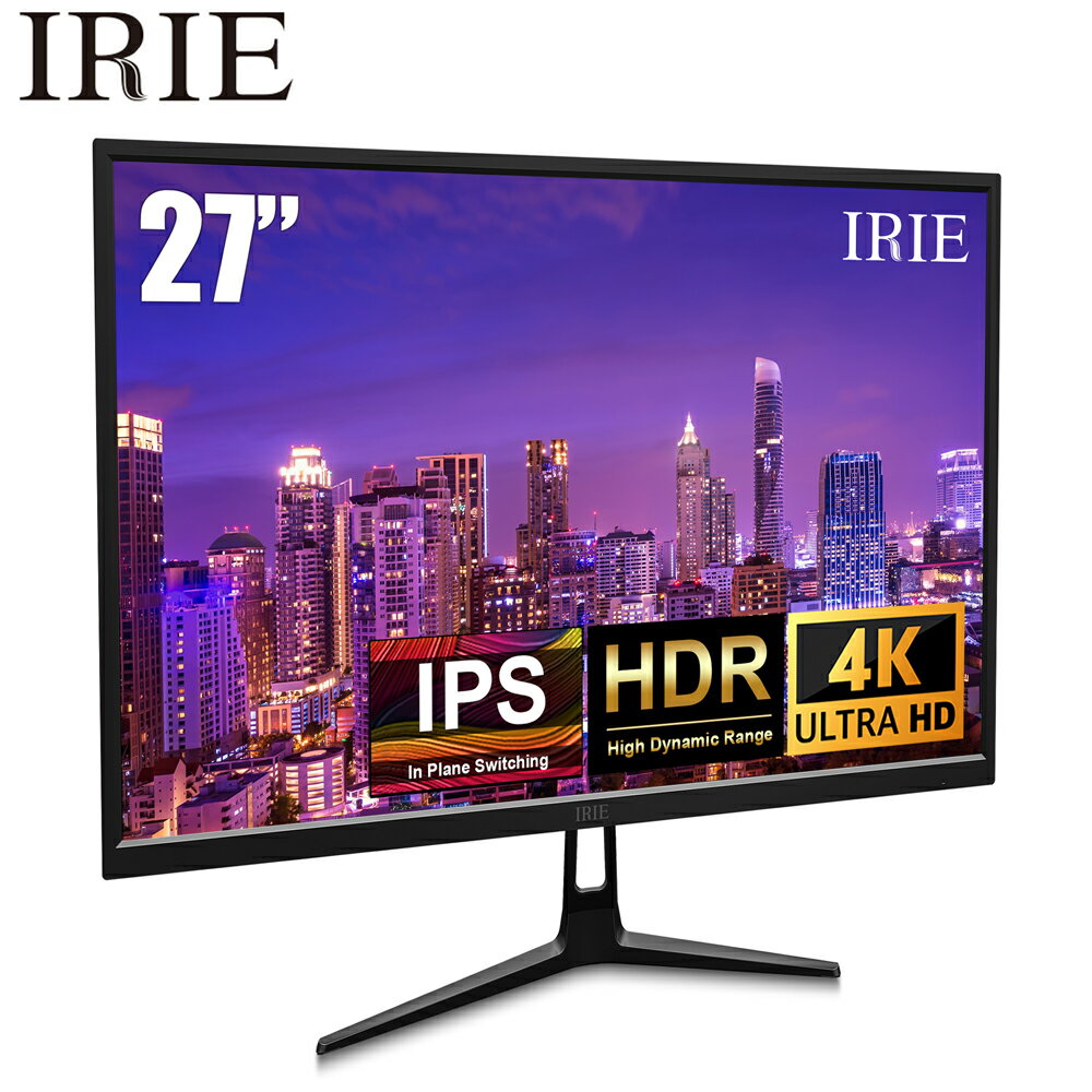 モニター 4K 27インチ フレームレス HDR対応 ディスプレイ 3840x2160 IPS HDMI ノングレア PCモニタ スピーカー内蔵 IRIE FFF-LD27P2