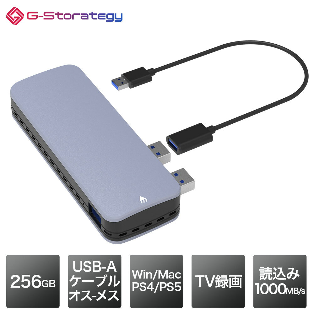5/9 20 ʥݥ5ܡ G-Storategy SSD դ 256GB  ݡ֥ PS5 PS4б ưǧ ѥ  USB3.2Gen2 USB TypeA FFF NV33525EX-GY