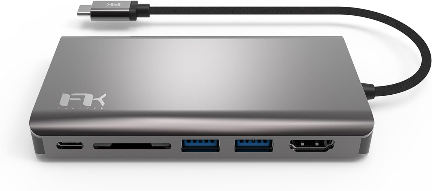 5/9 20` Si|Cg5{ Type-Cnu iPhone15Ή Portable 8 in 1 USB-C Hub USB-C PDő100W HDMI 4Ko VGA 1080Po Thunderbolt3 C[Tlbg|[g SDJ[h[_[Xbg3.5mm wbhtHWbN Feeltek UCH008AP2