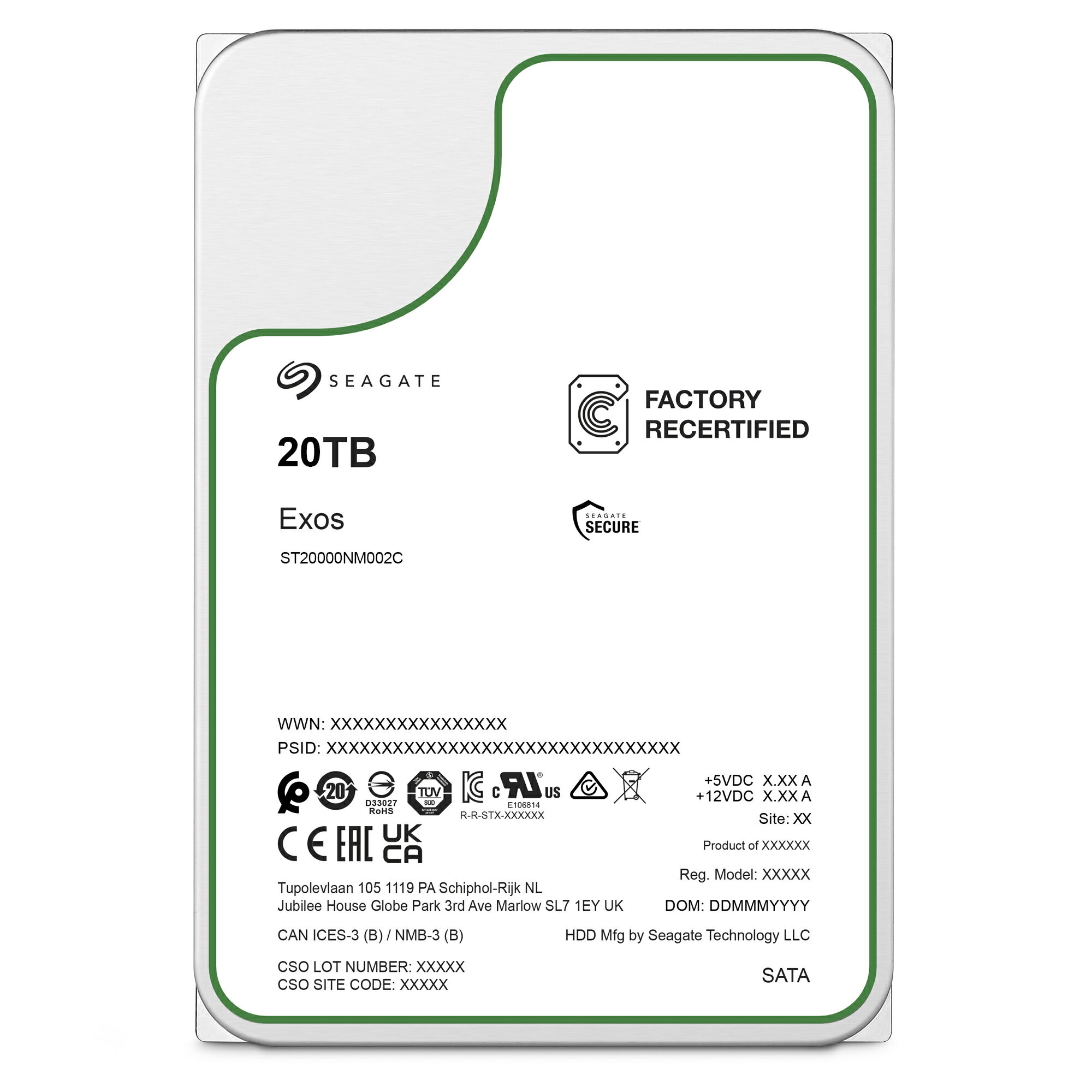 HDD 3.5インチ 20TB CRM 512e SEAGATE Exos ST20000NM002C 7200rpm SATA 6Gb/s 256MB 内蔵ハードディスク エンタープライズ メーカーリファブ 正規品【 整備済み品】180日保証