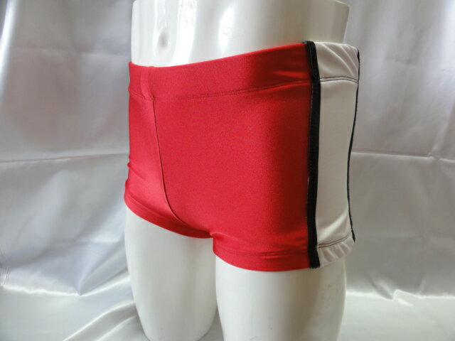 シマスポーツ製ボックス型タイツ　 プロレス　試合用パンツ　 赤/白