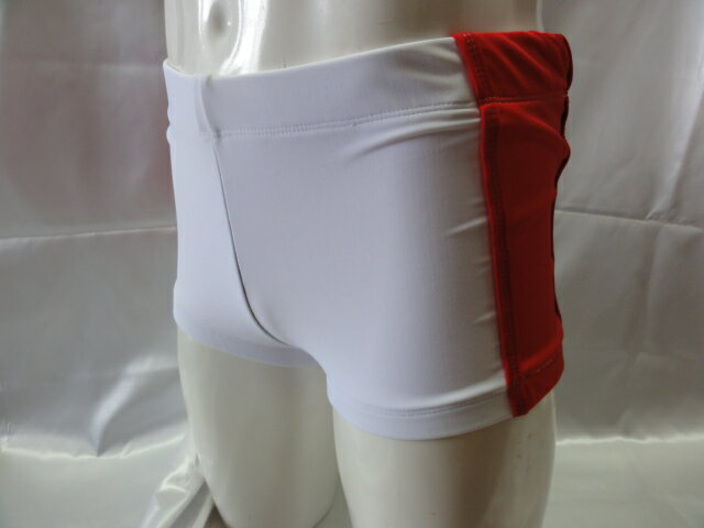 シマスポーツ製ボックス型タイツ　 プロレス　試合用パンツ　 赤/白