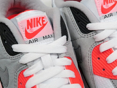 NIKE AIR MAX 90 QS GS ナイキ エア マックス 90 インフラレッド WHITE/BLACK-COOL GREY-RADIANT RED キッズモデル 女性 レディースモデル
