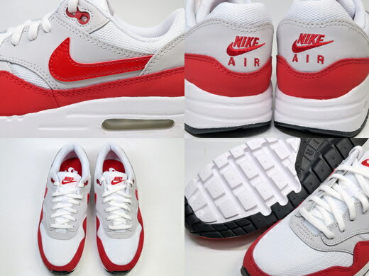 NIKE AIR MAX 1 GS ナイキ エア マックス 1 GREY/UNIVERSITY RED レディース キッ...