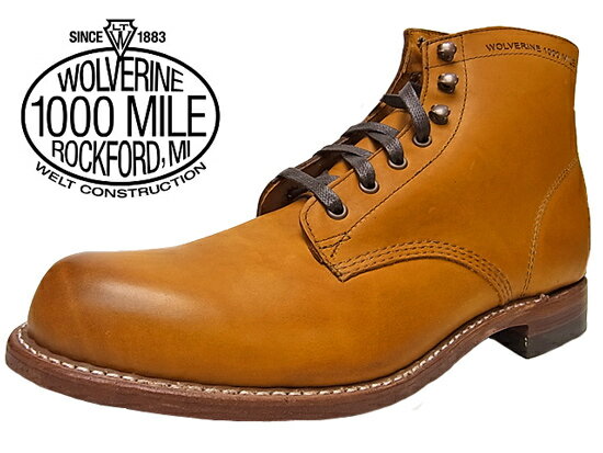 WOLVERINE 1000MILE BOOT PLAIN TOE ウルヴァリン 1000マイルブーツ ウルバリン TAN Dワイズ MADE IN USA タン