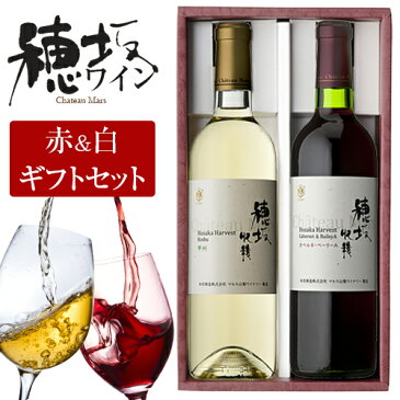 ワインセット 穂坂収穫 赤白2本セット [2017] 720ml 2本 12％ [ 本坊酒造 マルス山梨ワイナリー / 山梨県 / 赤ワイン ミディアムボディ / 白ワイン 辛口 / カベルネ・ベリーA 甲州 / ギフト セット 送料無料 ]