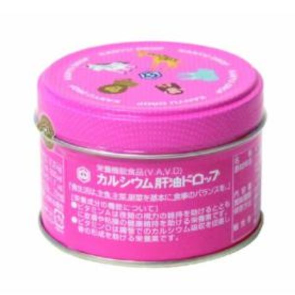 カワイ カルシウム肝油ドロップ 100粒 河合 ピンク 栄養機能食品（V.A・V.D）カルシウム肝油ドロップのサムネイル