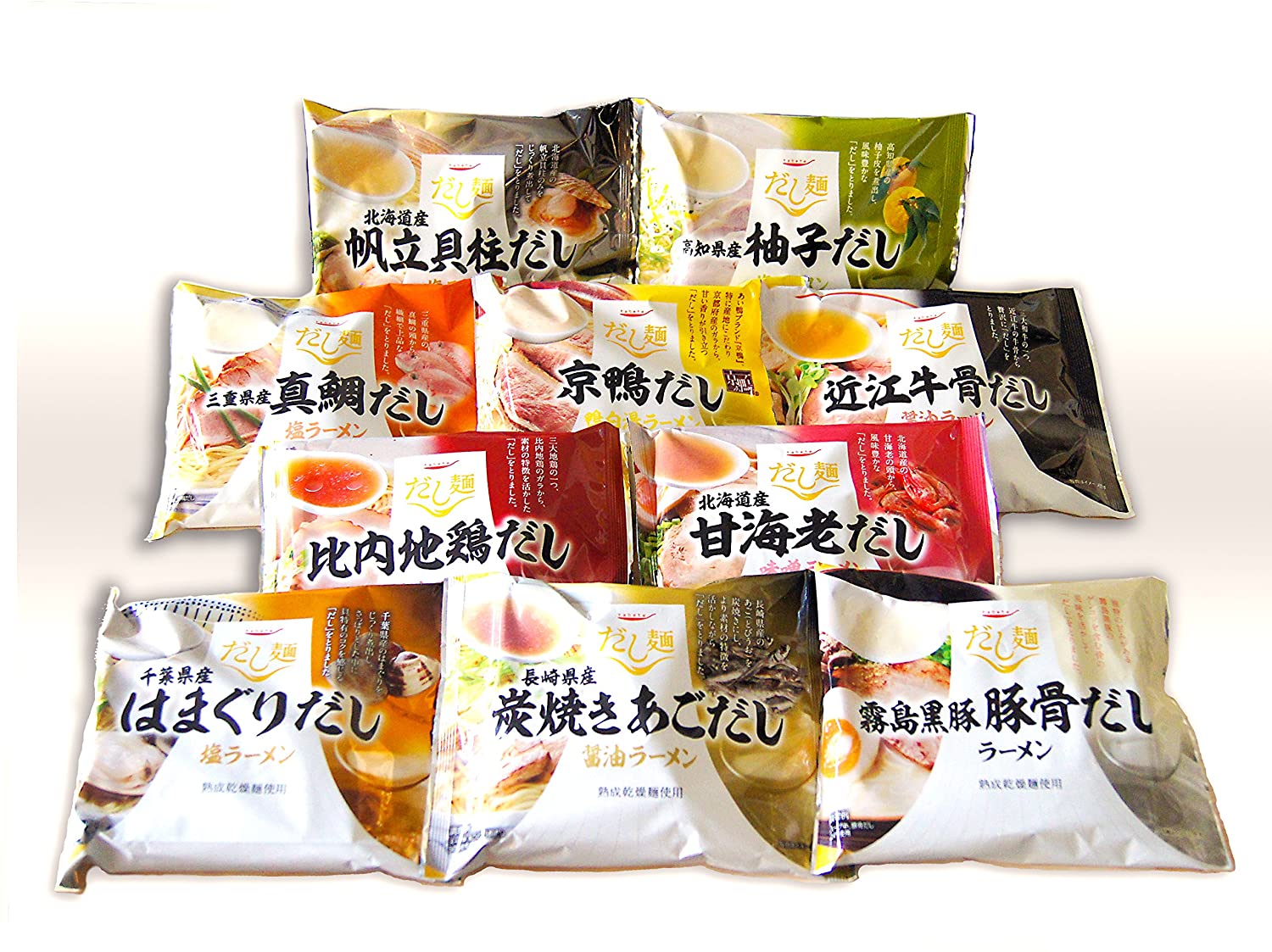 【在庫処分】国分 tabete だし麺 即席ラーメン 全国食べ比べ ラーメン インスタントラーメン ご当地ラーメン 袋麺 10種 送料無料のサムネイル