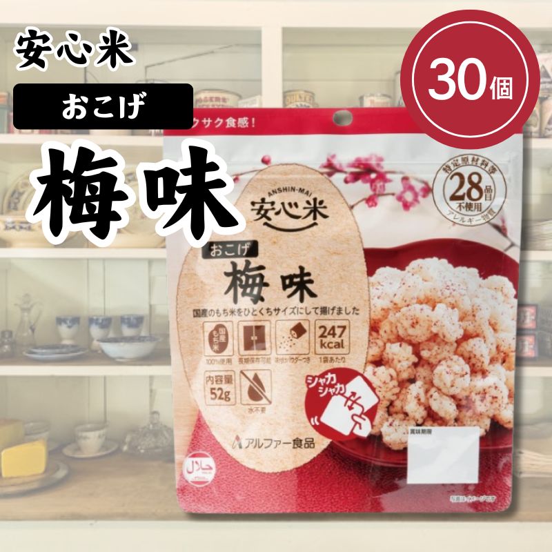 アルファー食品 安心米 おこげ 梅味 52g×30個