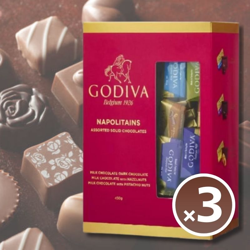 GODIVA ゴディバ ナポリタン 4種アソート チョコレート 450g 3箱 チョコ お菓子 クリスマスのサムネイル