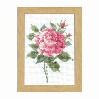刺しゅうキット　オリムパス12ヶ月の花フレーム〜マリー・カトリーヌ コレクション〜7511　5月ピンクローズ