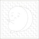 刺し子ふきん 模様刺し(伝統柄+イラスト) ひょっとこと段つなぎ〈白〉 DARUMA 横田株式会社 品番:1051 刺し子/ふきん/ダルマ/刺しゅう/針/ハンド...